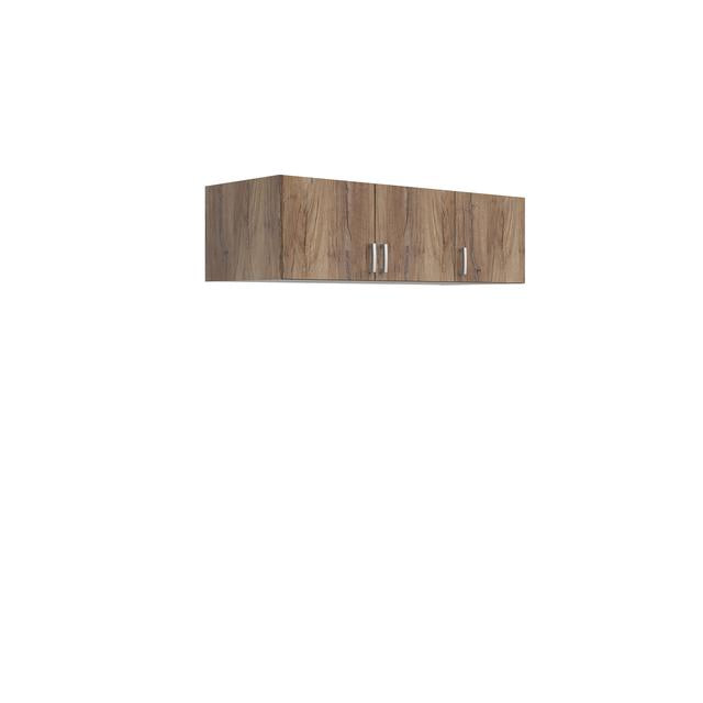 Brando 3 Wardrobe Top Extension Unit 136 cm – Dark Flagstaff Oak / Textile, 3 Doors