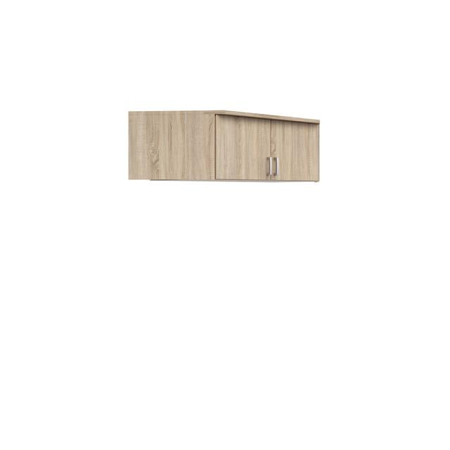 Brando Corner Wardrobe Top Unit 165cm — 2 Doors, Silver Handles & Extra Storage, Sonoma Oak
