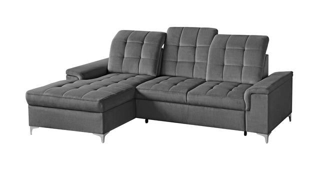 Ariado Left-Hand Corner Sofa Bed with Storage – Velour, 140x200 cm Sleeping Surface