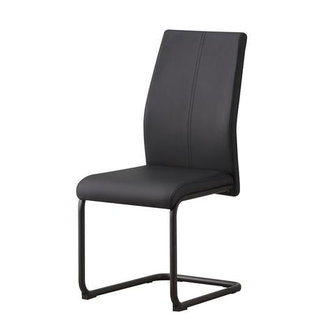 Anne Ph Upholstered Dining Chair – Sled Base, Black, Easy-Clean Fabric