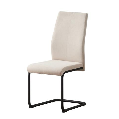 Anne Ph Upholstered Dining Chair – Cantilever Sled Base, Metal Frame | Cream Fabric