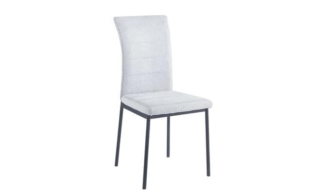 Edla Upholstered Dining Chair – Grey Fabric & Metal Frame