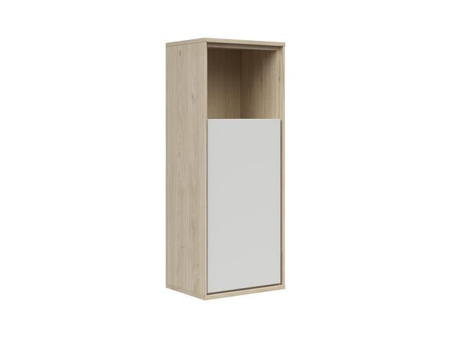 Ema Wall-Mounted Cabinet | Push-to-Open | Jackson Hickory Walnut & Light Grey | 36x100x34cm