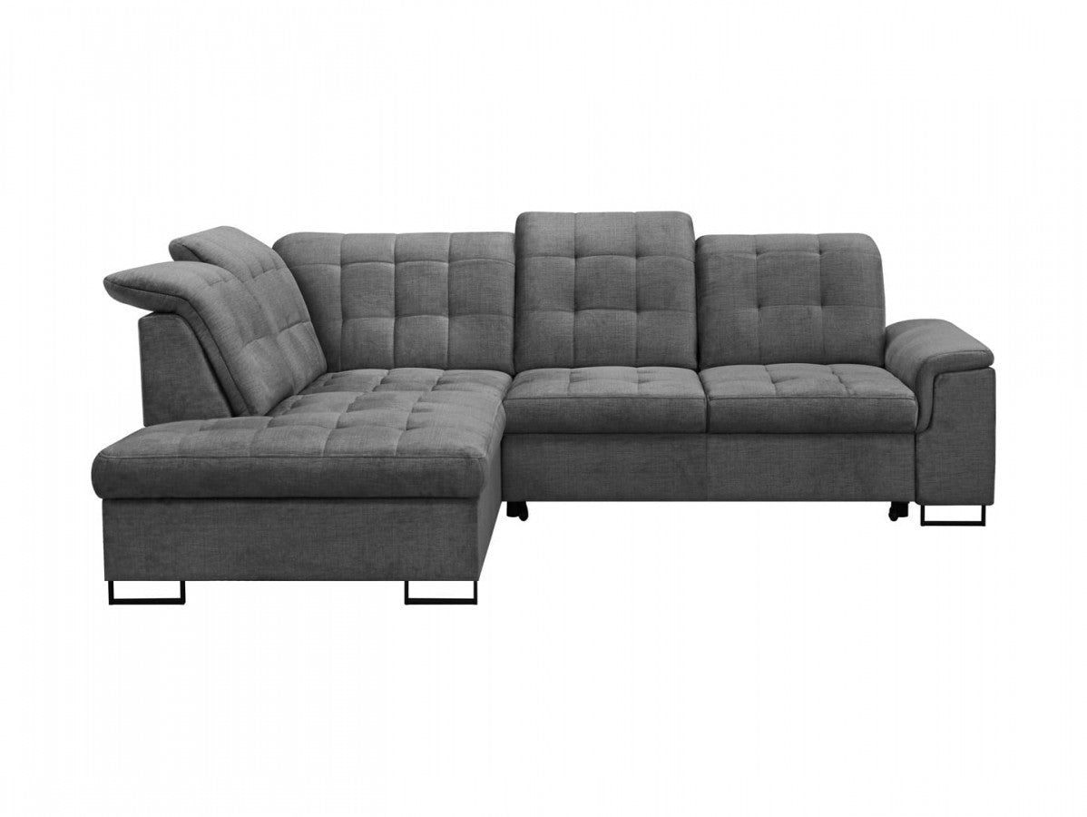 Aragon Corner Sofa Bed 270×230 cm – Adjustable Headrests & Seat, Sleep Function, Bedding Storage
