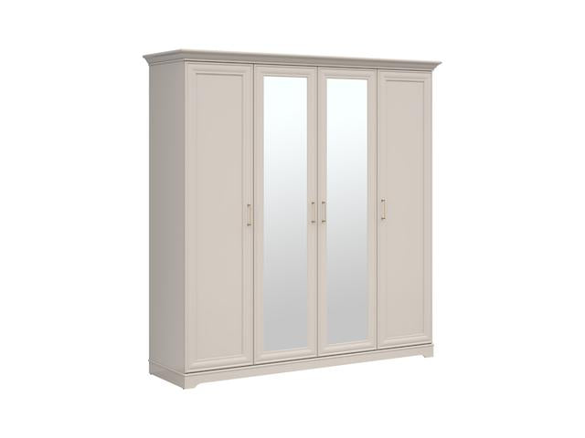 Anga 4-Door Wardrobe with Mirror – Soft-Close, Brushed Gold Handles & Hanging Rails | Uni Kashmir | 209.5×216 cm