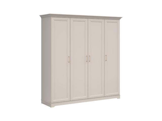 Anga 4-Door Wardrobe 210 cm – Cashmere & Brushed Gold Handles