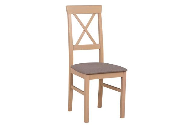 Alla 3 Upholstered Dining Chair – Sonoma Oak / Brown Fabric