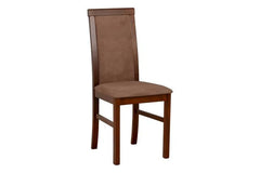 Como Upholstered Dining Chair – Brown & Walnut
