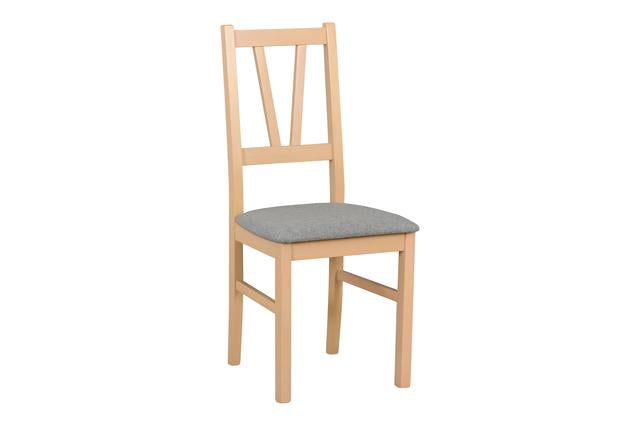 Filo Dining Chair – Scandinavian Style, Sonoma Oak & Light Grey Fabric, Slatted Back