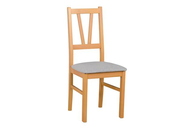 Filo Scandinavian Dining Chair – Beech Frame with Ladder Back & Upholstered Seat | Light Grey / Grandson Oak