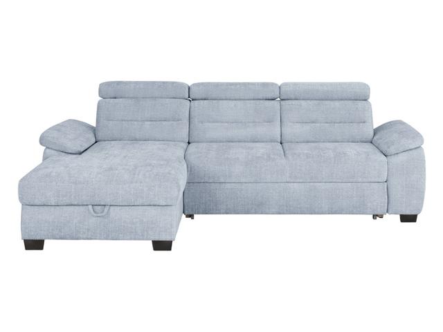 Aguda Corner Sofa Bed | Dolphin Mechanism, 3 Adjustable Headrests & Storage | 269x175cm | 133x210cm Sleep