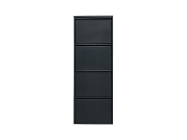 Fly 4K Metal Shoe Cabinet – 4 Compartments, Anthracite, Wall-Mount or Freestanding
