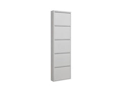 Fly 5K Shoe Cabinet – Slim Metal Shoe Storage | White & Anthracite
