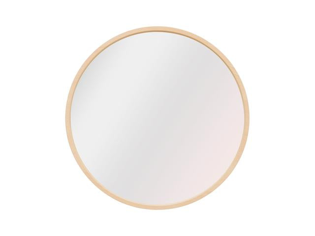 Circle Round Wall Mirror 65cm – Natural Wood Frame