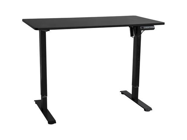 Emil 2 Electric Height-Adjustable Gaming & Standing Desk – Black | 120×60 cm | 72–118 cm Height Range | Scratch-Resistant Melamine