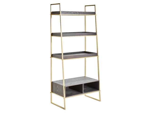 Coburg Bookcase — Gold & Black Display Shelf Unit