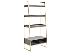 Coburg Bookcase — Gold & Black Display Shelf Unit