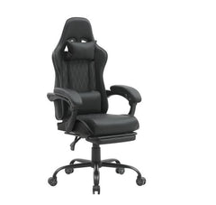 G-Turbo Gaming Chair | Black | TILT Mechanism, Footrest & Lumbar Cushion | 150° Recline
