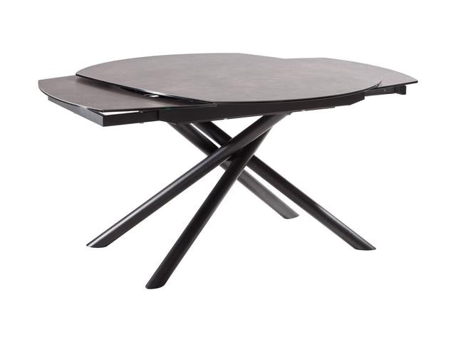 Binz Extendable Dining Table 130–190×100cm – Ceramic & Glass Top, Black & Anthracite