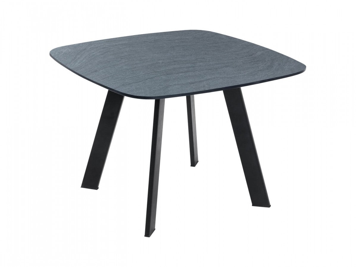 Dia Square Glass Coffee Table 60×60 cm – Black & Grey