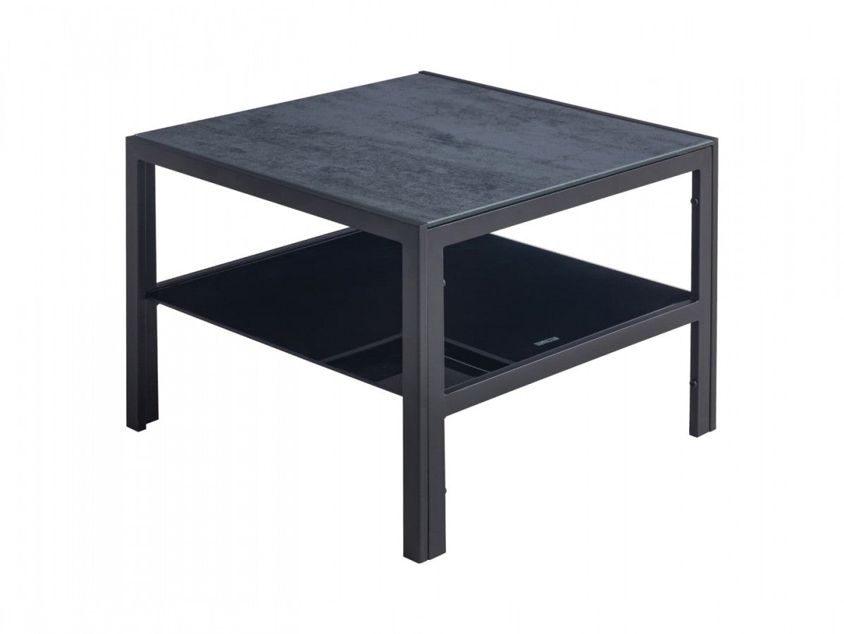 Force CT1928 Square Coffee Table 60×60 cm – Black & Grey, Lower Shelf