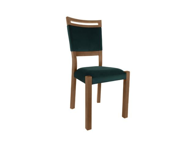 Gent 3 Dining Chair – Upholstered Beech Frame Chair | Stirling Oak & Green Riviera 38 Fabric