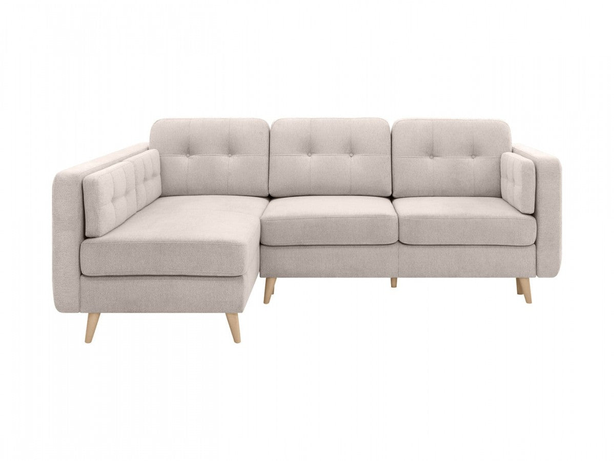 Cornet Corner Sofa Bed 228cm – Lotus Sand | Automat DL Sleeper, Bedding Storage & Wood Legs