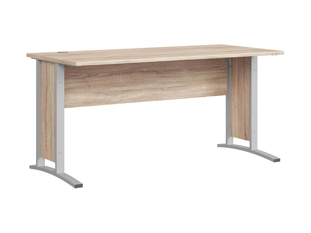 BRW Office Desk 150 cm – Sonoma Oak, Aluminium Frame, Corner-Extendable