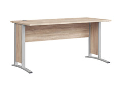 BRW Office Desk 150 cm – Sonoma Oak, Aluminium Frame, Corner-Extendable