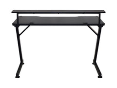 Black — Gaming Desk | 120 × 64 cm | Headphone Hook & Cup Holder | Cable Management