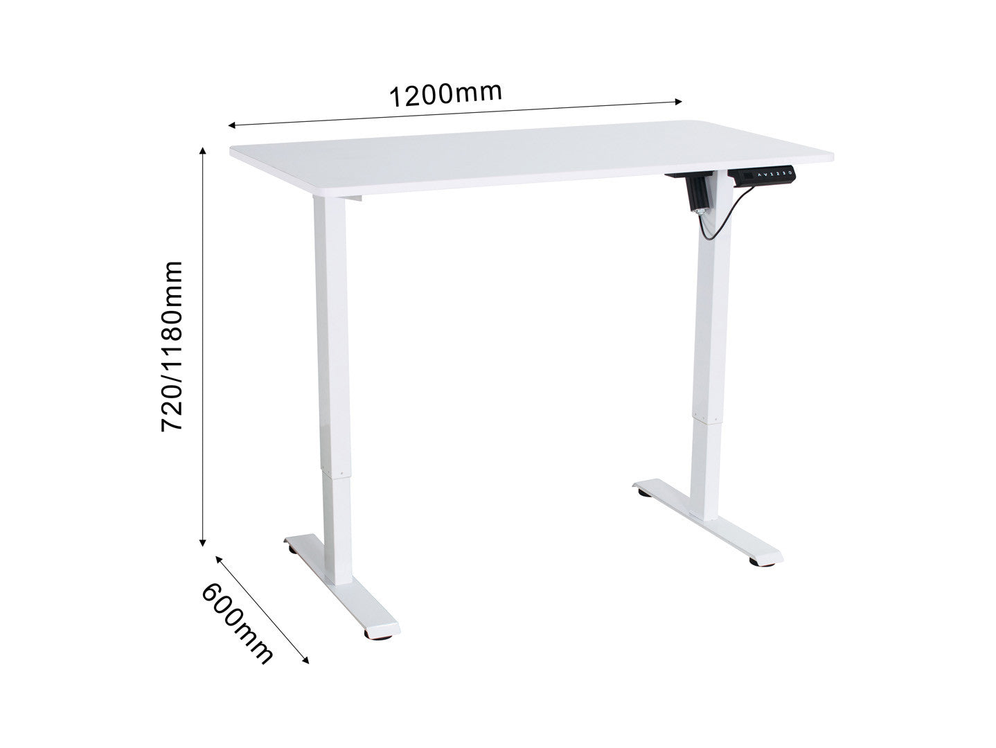 Emil 2 Electric Height-Adjustable Gaming Desk 120 cm – White