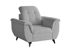 Doria Velvet Armchair — Button Tufting, Slim Metal Legs & Luxurious Comfort, Portland Ash