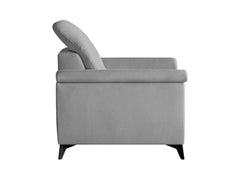 Doria Velvet Armchair — Button Tufting, Slim Metal Legs & Luxurious Comfort, Portland Ash