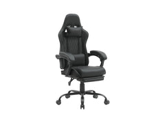 G-Turbo Gaming Chair | Black | TILT Mechanism, Footrest & Lumbar Cushion | 150° Recline