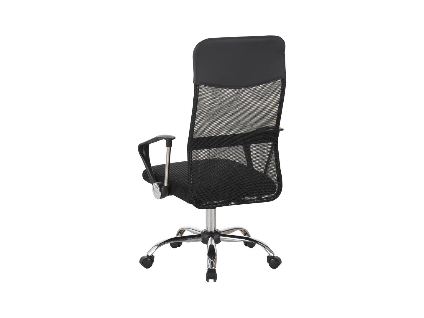 Alex Mesh Back Office Chair – Black | TILT Mechanism | Breathable Mesh Back | Chrome Base | Angled Armrests | 60×61×107–117 cm