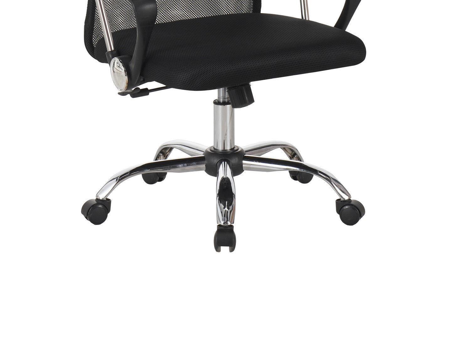 Alex Mesh Back Office Chair – Black | TILT Mechanism | Breathable Mesh Back | Chrome Base | Angled Armrests | 60×61×107–117 cm