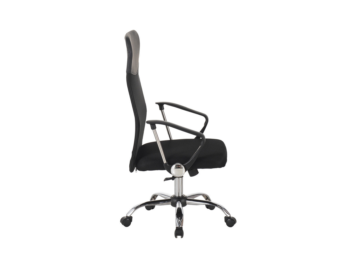 Alex Mesh Back Office Chair – Black | TILT Mechanism | Breathable Mesh Back | Chrome Base | Angled Armrests | 60×61×107–117 cm