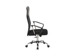 Alex Mesh Back Office Chair – Black | TILT Mechanism | Breathable Mesh Back | Chrome Base | Angled Armrests | 60×61×107–117 cm