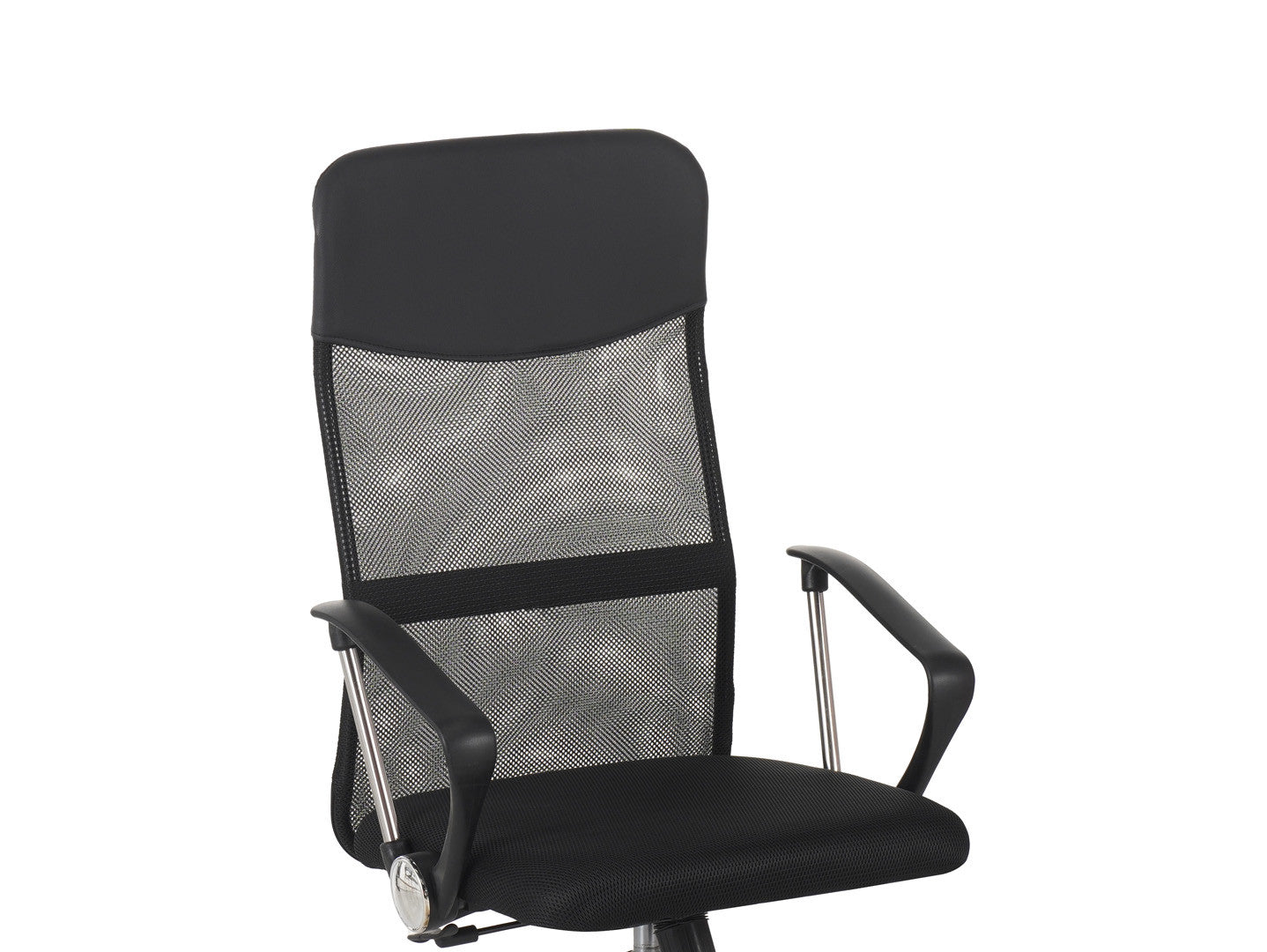 Alex Mesh Back Office Chair – Black | TILT Mechanism | Breathable Mesh Back | Chrome Base | Angled Armrests | 60×61×107–117 cm
