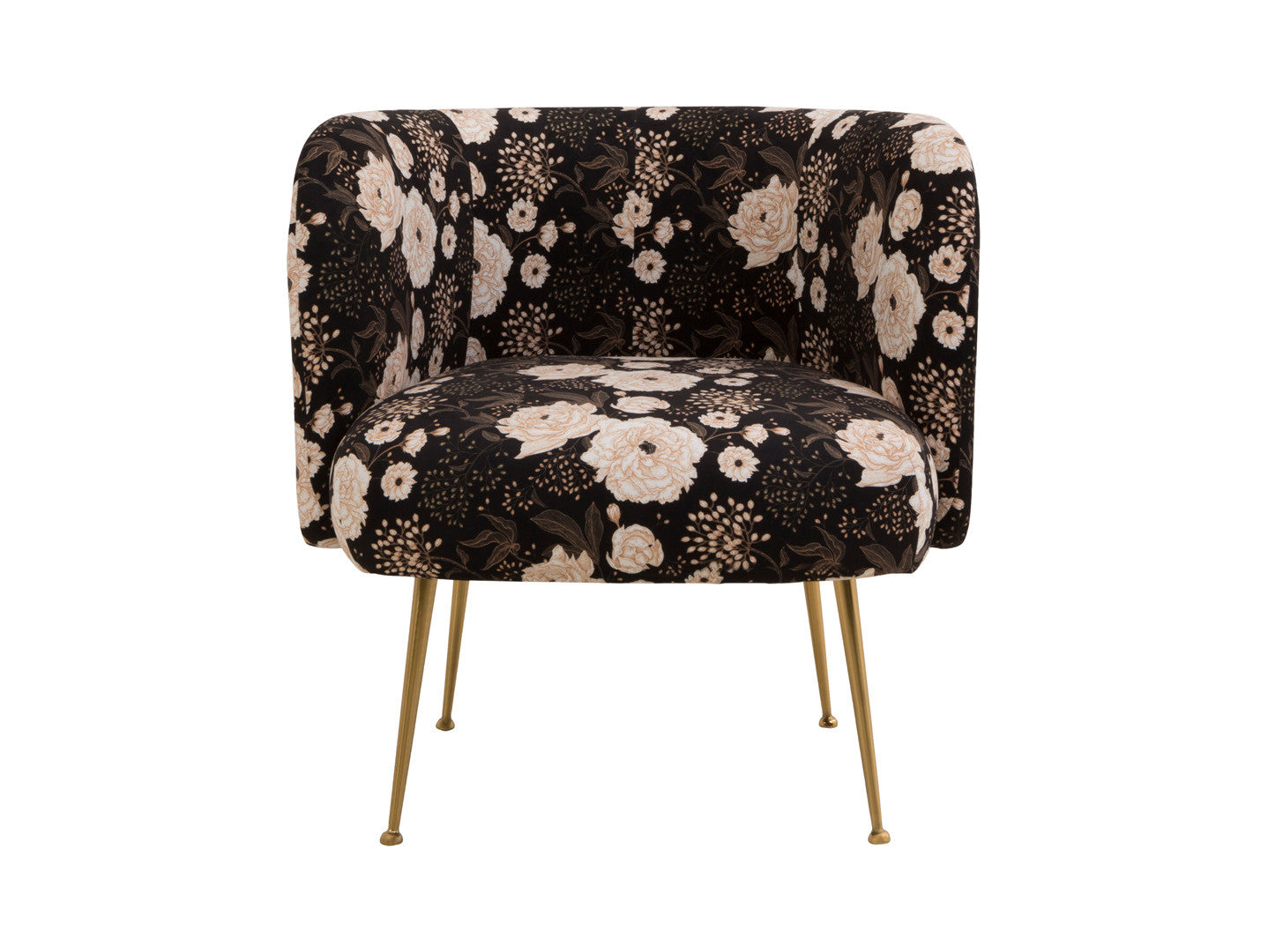 Cloe Upholstered Armchair – Pocket Spring Seat, Gold Metal Legs