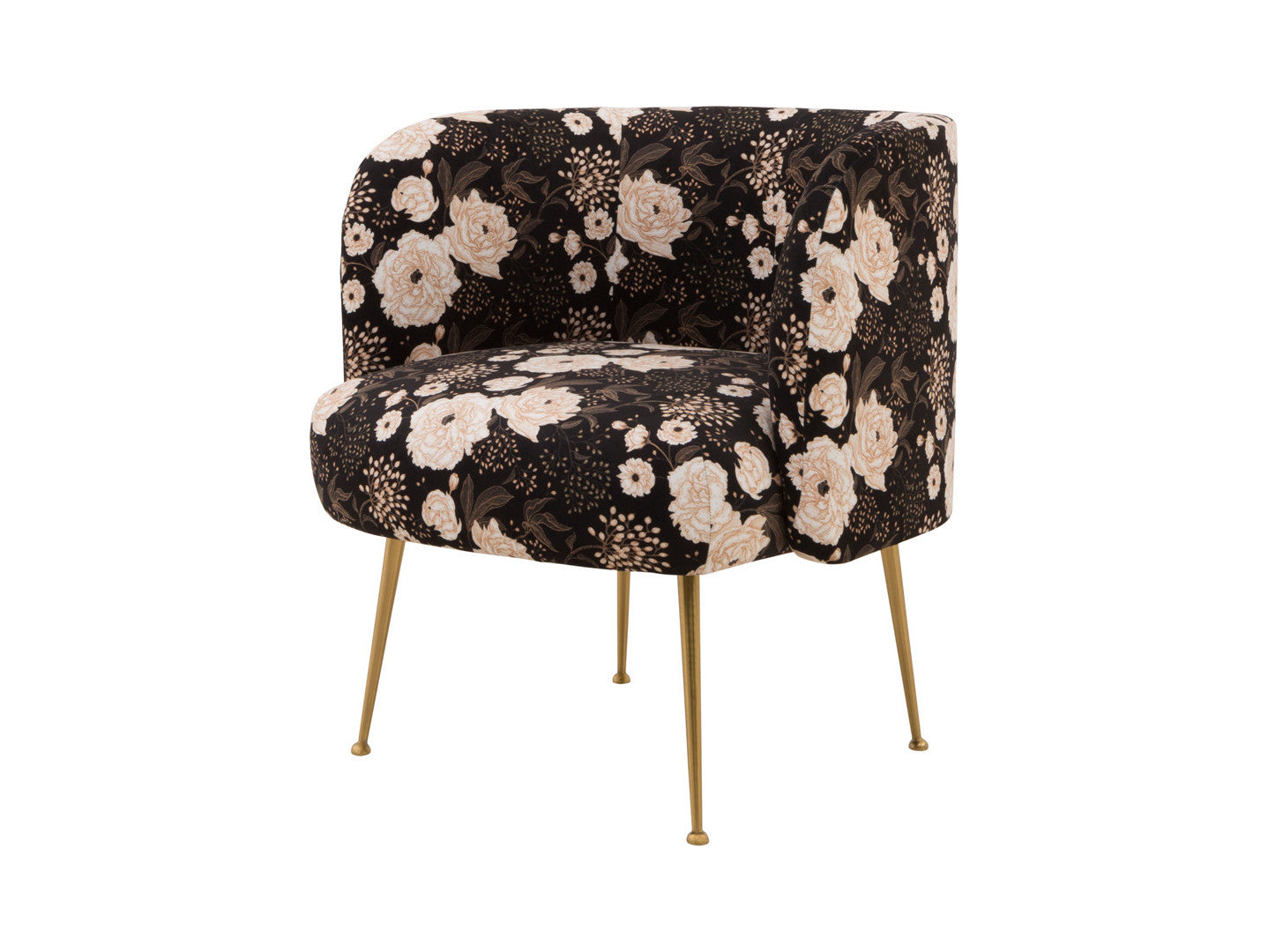 Cloe Upholstered Armchair – Pocket Spring Seat, Gold Metal Legs