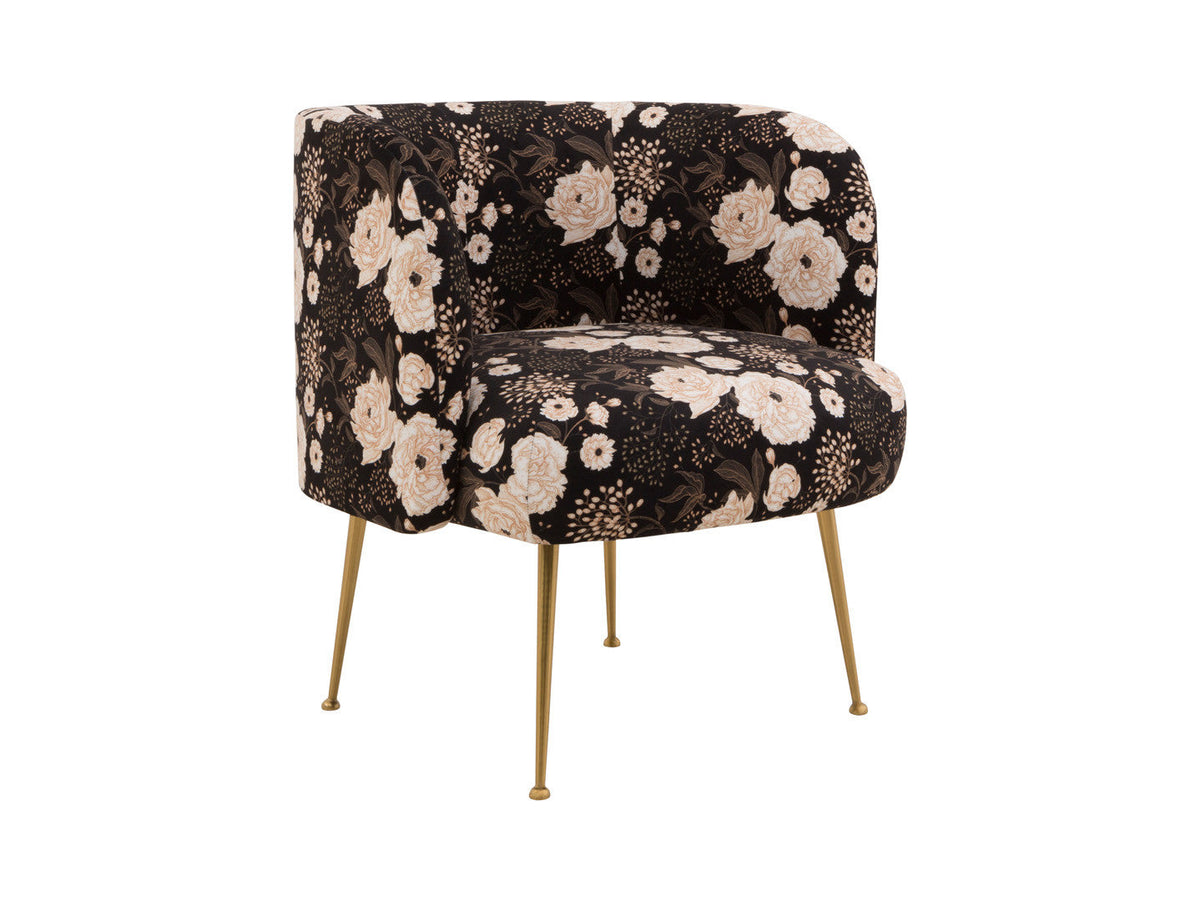 Cloe Upholstered Armchair – Pocket Spring Seat, Gold Metal Legs