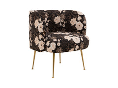 Cloe Upholstered Armchair – Pocket Spring Seat, Gold Metal Legs