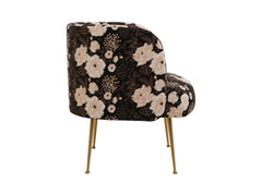 Cloe Upholstered Armchair – Pocket Spring Seat, Gold Metal Legs
