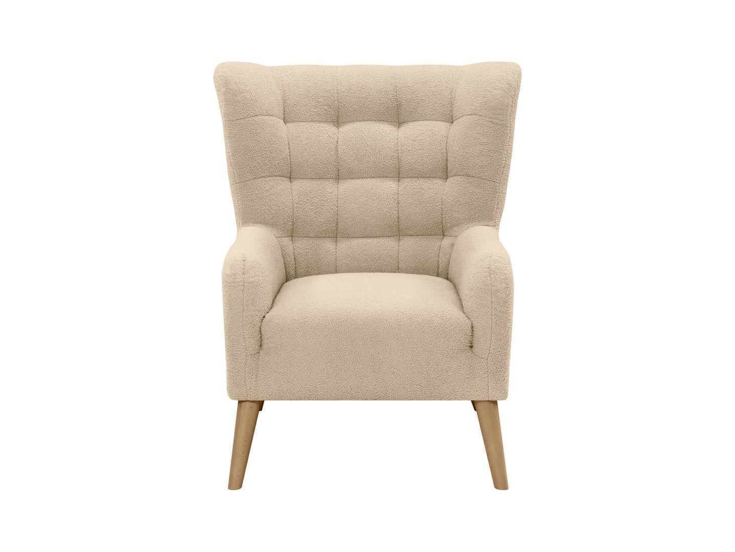 Casey Es Quilted Armchair – Tall Back, Wave Spring Seat, Hardwood Legs, Lambi 06
