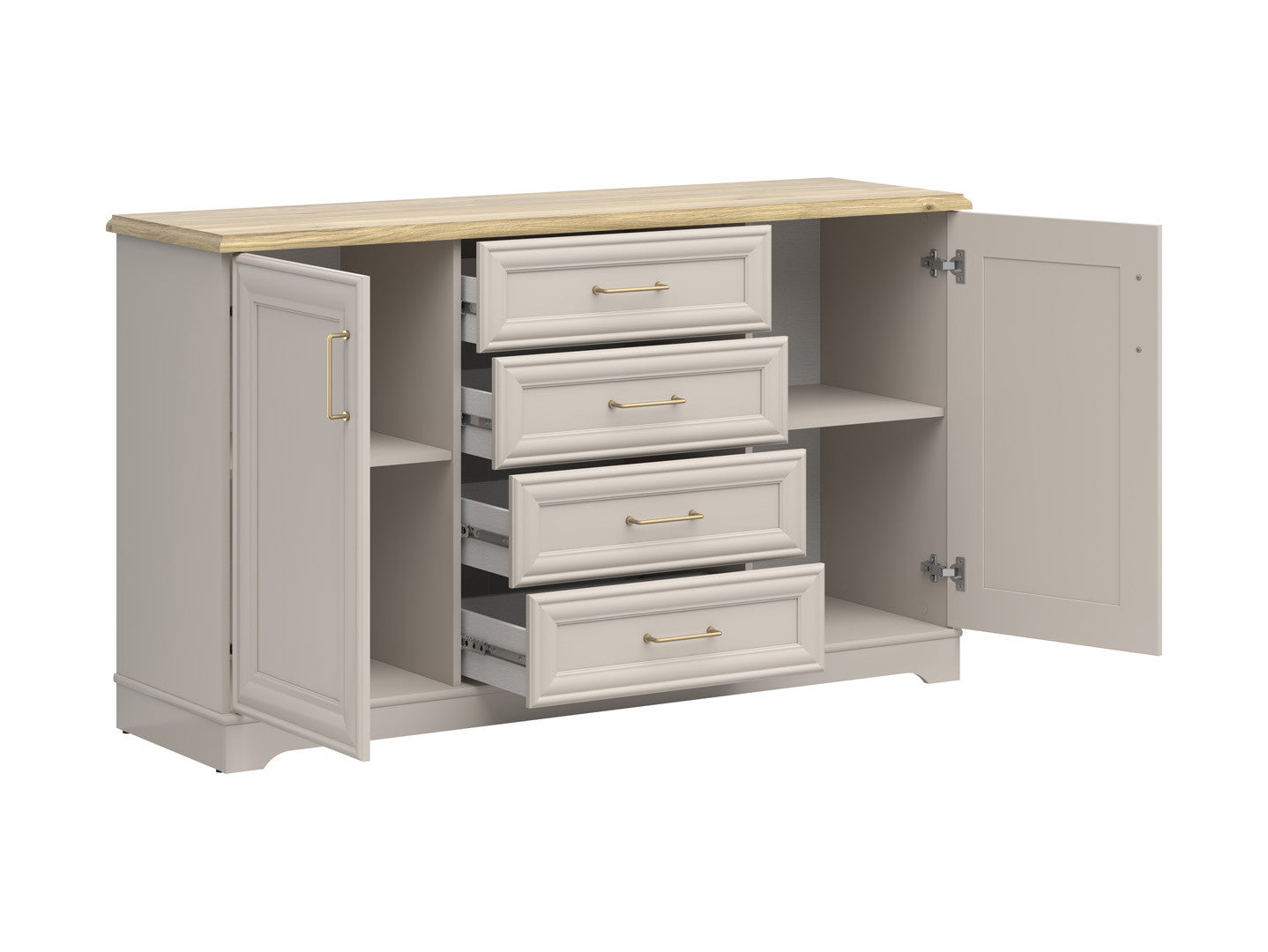 Anga — Sideboard 154 cm with 4 Drawers & 2 Doors