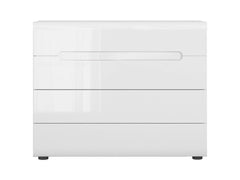 Azteca Trio Chest of Drawers 105 cm – White & White Gloss, 4 Drawers