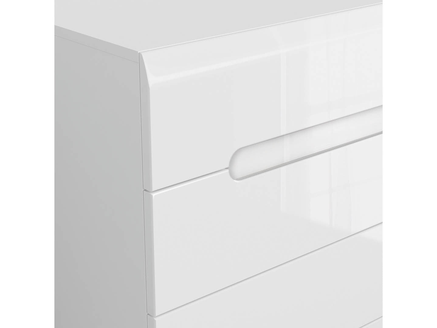 Azteca Trio Chest of Drawers 105 cm – White & White Gloss, 4 Drawers