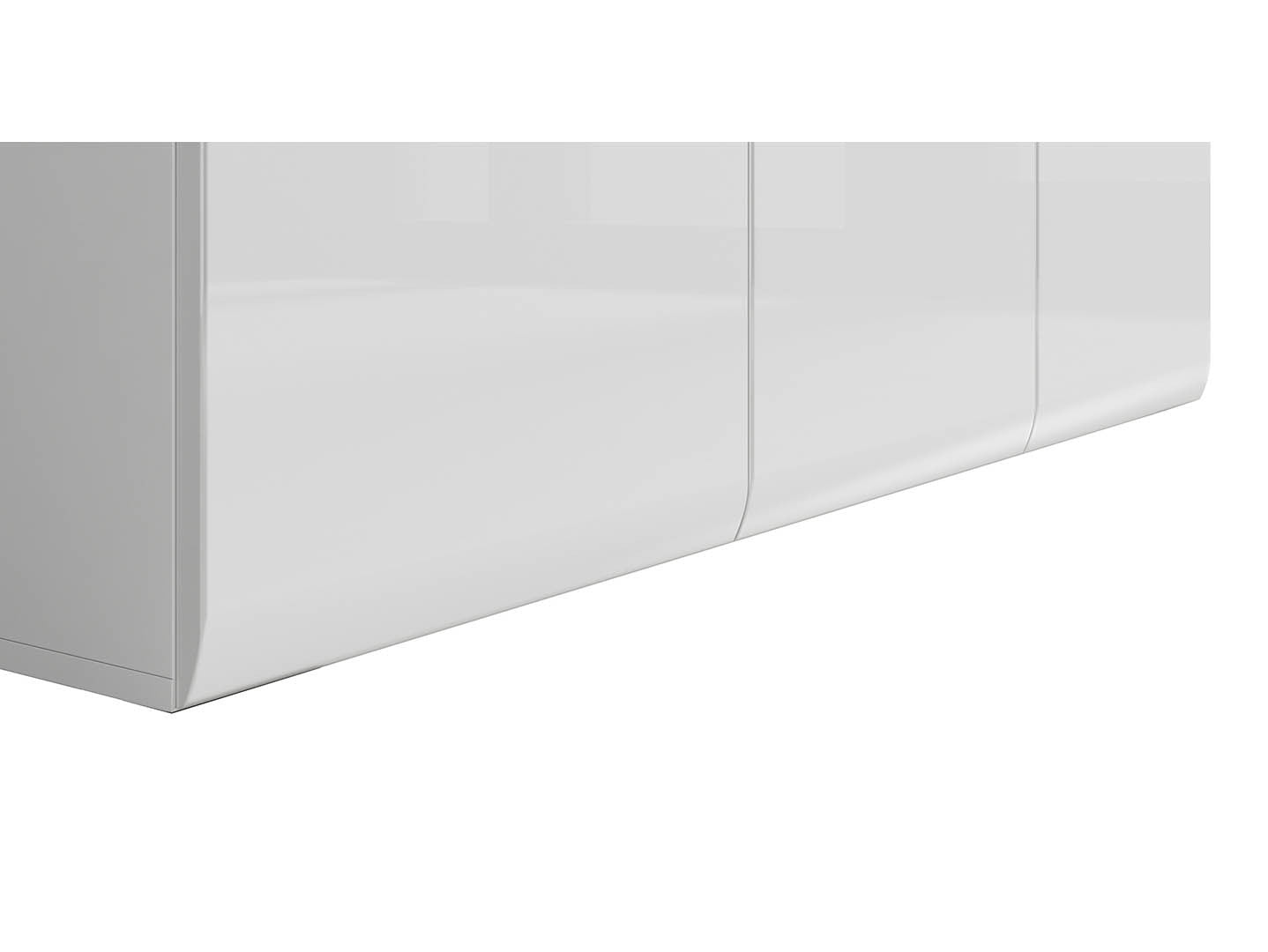 Azteca Trio Chest of Drawers 150cm – White & White Gloss | 3 Doors, 3 Drawers & Soft-Close