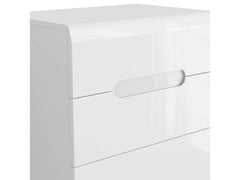 Azteca Trio Chest of Drawers 60 cm – White & White Gloss, 5 Soft-Close Drawers, Handleless